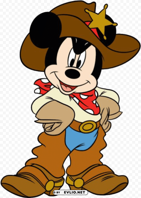 mickey cowboy PNG with no bg PNG transparent with Clear Background ID 323f9428