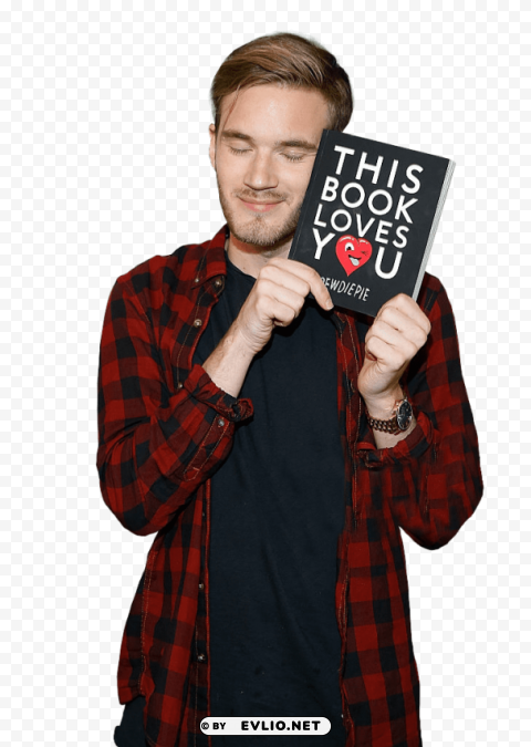 pewdiepie holding book PNG with transparent bg png - Free PNG Images ID e5615e0c