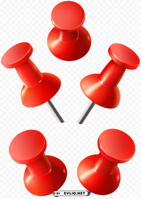 red push pins PNG with isolated background