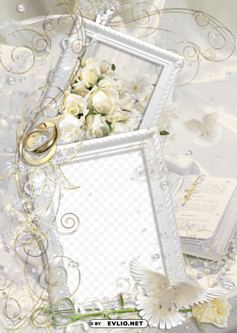 transparent delicate nice wedding frame PNG files with clear background collection