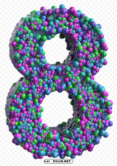colorful number eight transparent PNG for blog use