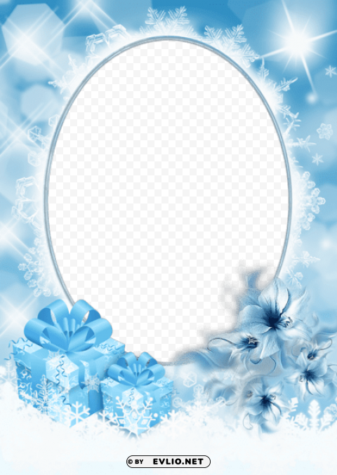 ice christmasframe Transparent Background PNG Isolated Item