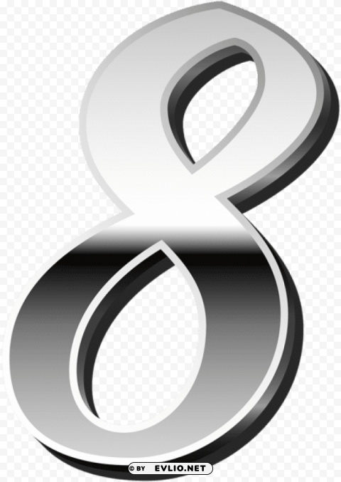 silver number eight PNG graphics with transparent backdrop