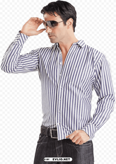 white & cyan strip long dress shirt PNG Graphic with Transparent Isolation