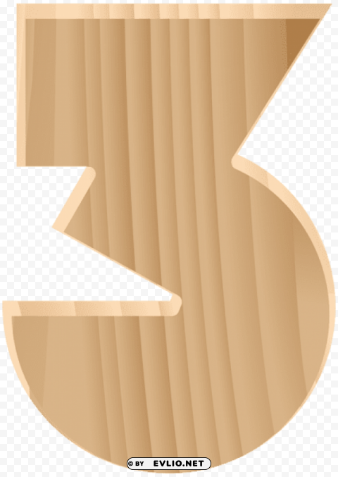 wooden number three PNG transparent stock images