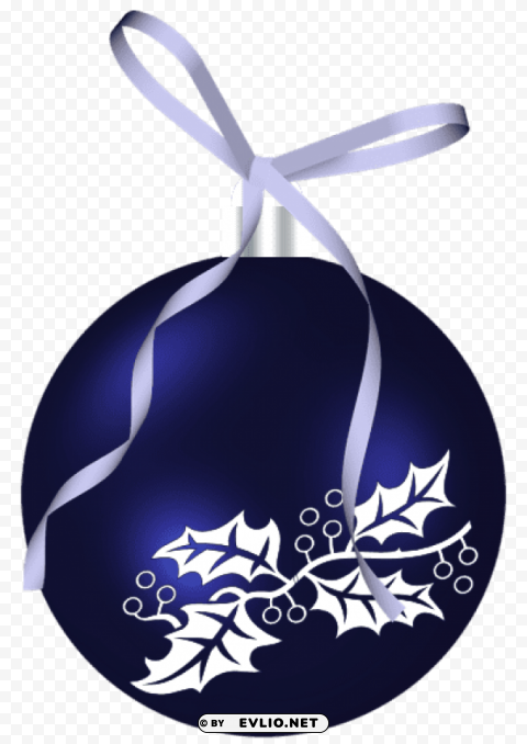 Christmas Dark Blue Ornament Isolated Design Element In PNG Format