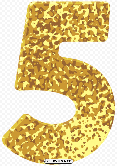 gold style number five PNG files with no backdrop pack