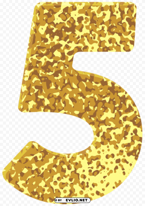 Gold Style Number Five PNG Files With No Backdrop Pack