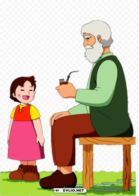 heidi and grandfather Isolated Element in HighResolution Transparent PNG clipart png photo - 13ade221