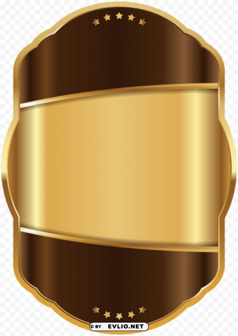 label template brown gold PNG with clear transparency