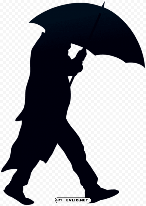 Man With Umbrella Silhouette PNG Photos With Clear Backgrounds