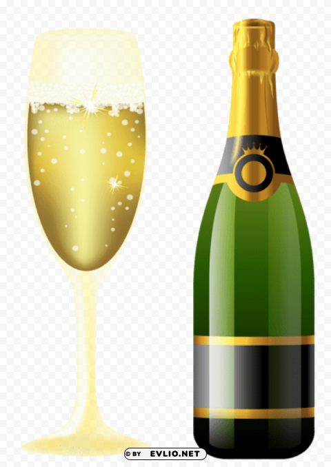 new year sparkling wine and glass PNG transparent images bulk