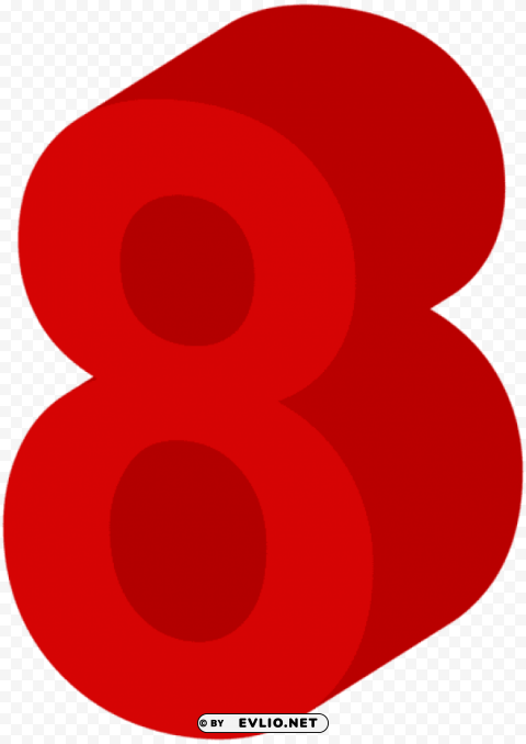 number eight red PNG for business use