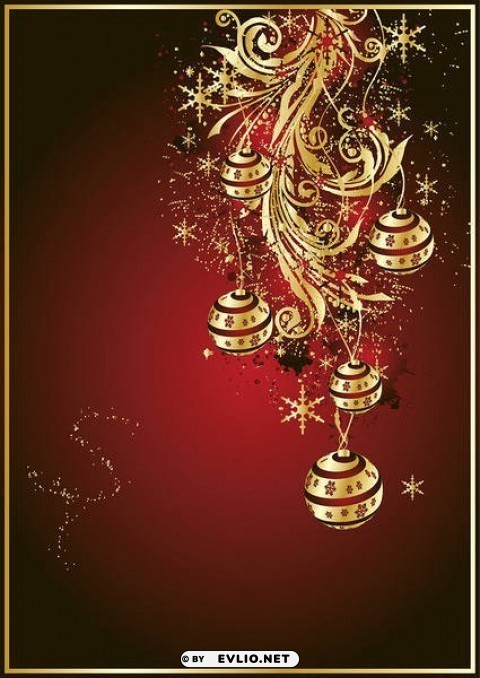 red gold christmas PNG files with clear background collection