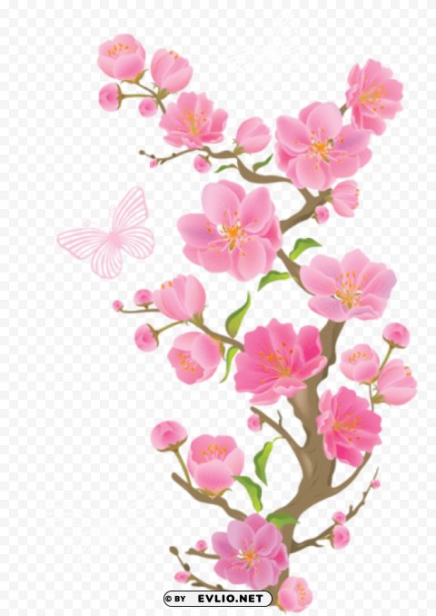 spring branch with butterfliespicture PNG graphics with transparency
