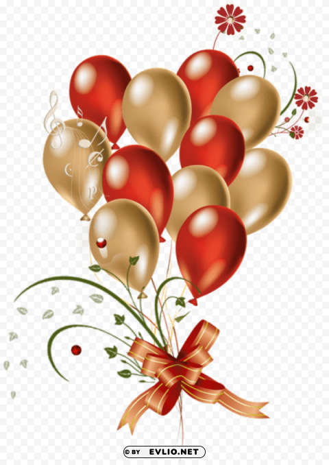 transparent red and gold balloons PNG images with no attribution