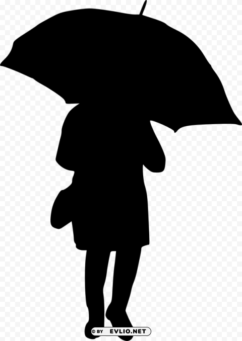 woman umbrella silhouette Isolated Item in HighQuality Transparent PNG