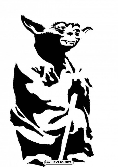 yoda black and white s PNG images with alpha channel selection