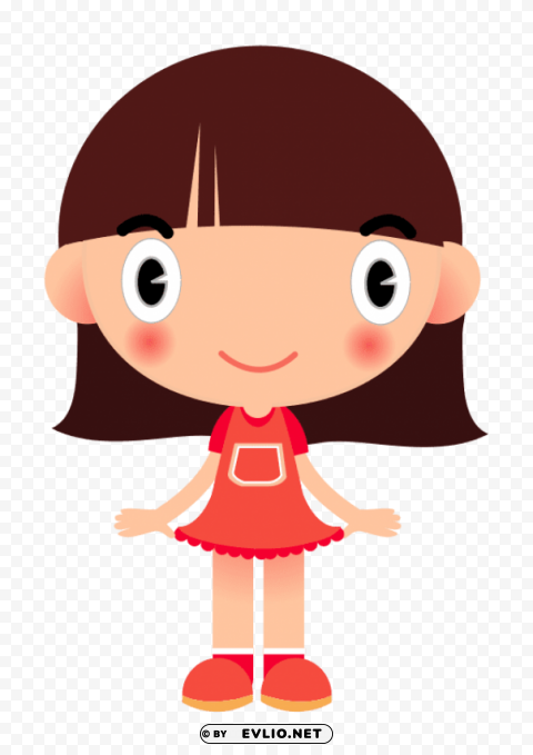 cartoon girl dress Clean Background Isolated PNG Image