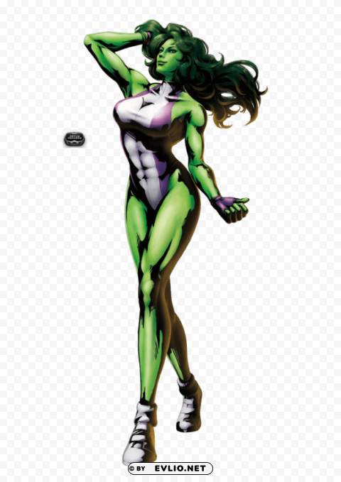 she hulk Isolated Artwork with Clear Background in PNG