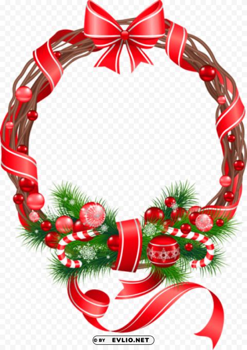 Christmas Wreath Ornament Transparent Background PNG Isolated Design