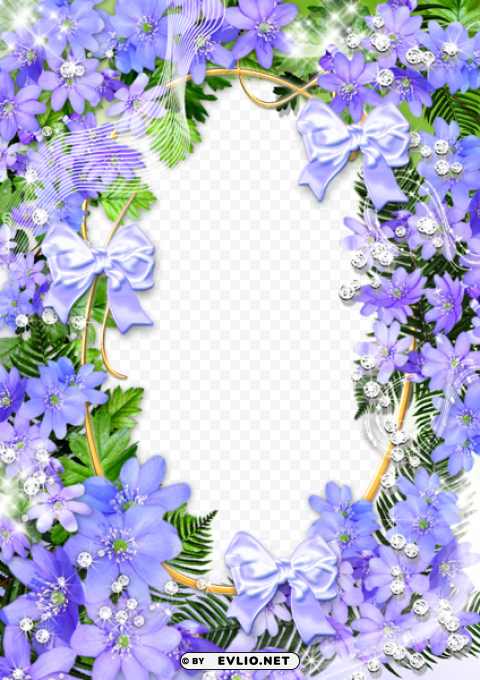 cute purple flowersframe PNG Image Isolated with Transparent Clarity