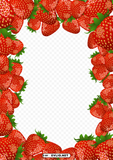 frame with strawberries HighResolution PNG Isolated Illustration