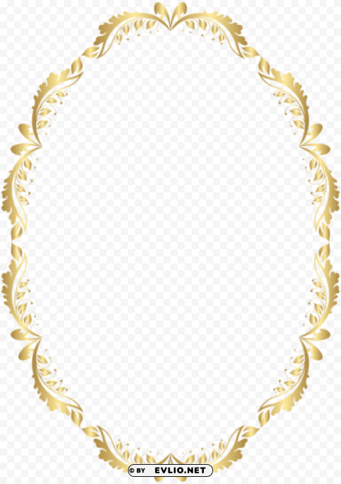 golden oval border PNG for design