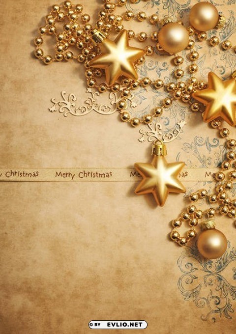 merry christmas gold Isolated Design in Transparent Background PNG