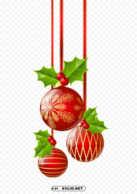  christmas red ornaments PNG free download transparent background