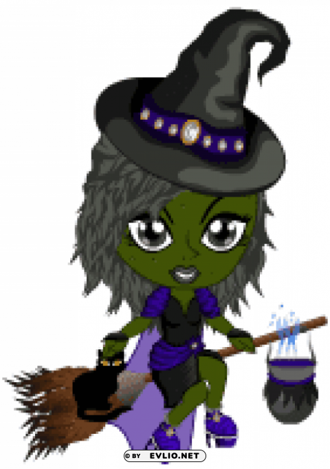 halloween lewis witch yober green PNG Image Isolated on Transparent Backdrop