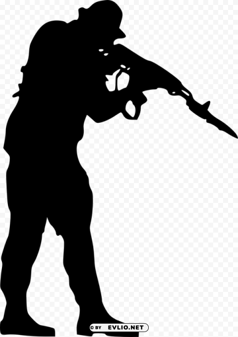 soldier silhouette Isolated Object on Clear Background PNG