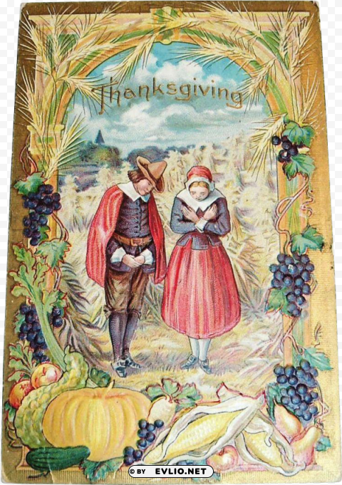 thanksgiving vintage cards Clear Background PNG Isolation
