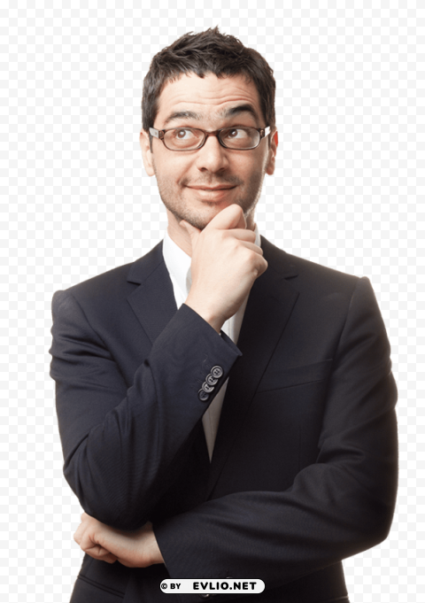 thinking man Isolated Graphic in Transparent PNG Format