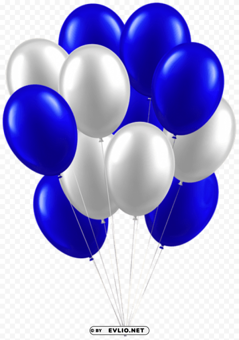 balloons white blue PNG Image with Transparent Isolated Design