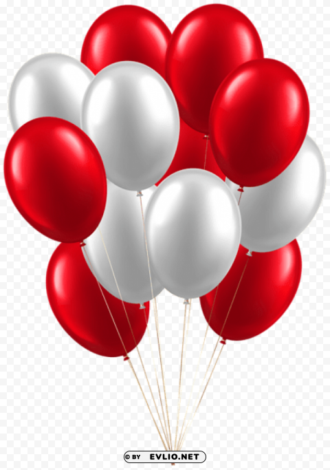 balloons white red PNG Image with Transparent Cutout