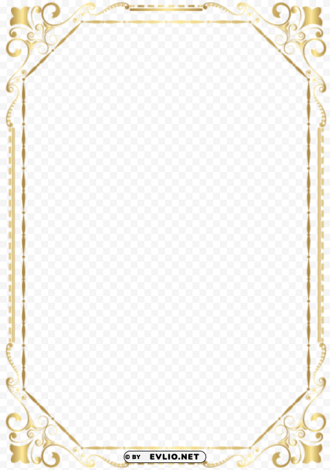 Border Frame Golden PNG Isolated