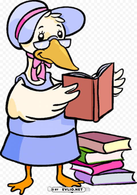 mother goose reading a book High Resolution PNG Isolated Illustration PNG transparent with Clear Background ID 01af1680