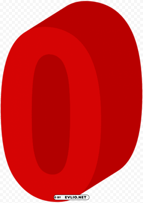 number zero red PNG files with alpha channel