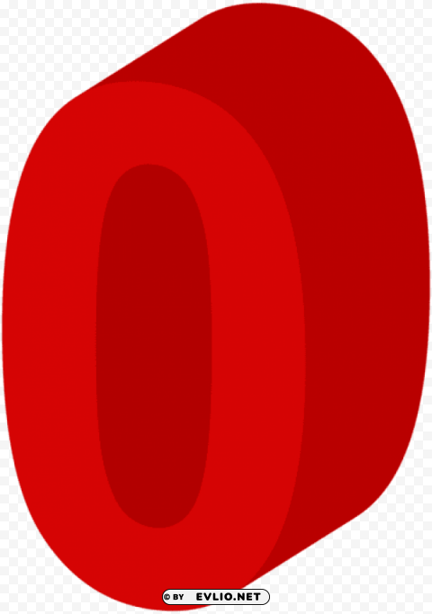 Number Zero Red PNG Files With Alpha Channel