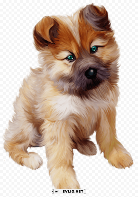 puppy art Isolated Item on Transparent PNG