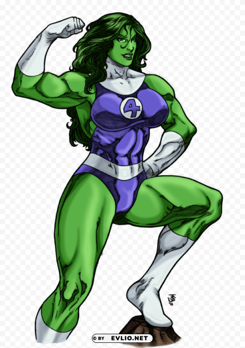 she hulk victory pose by mariangts High Resolution PNG Isolated Illustration