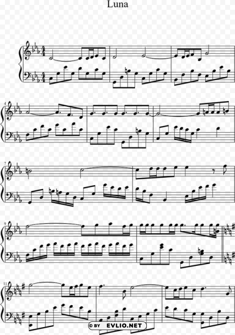 moon piano sheet music PNG with no registration needed