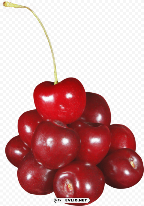 cherries Isolated Object on Clear Background PNG