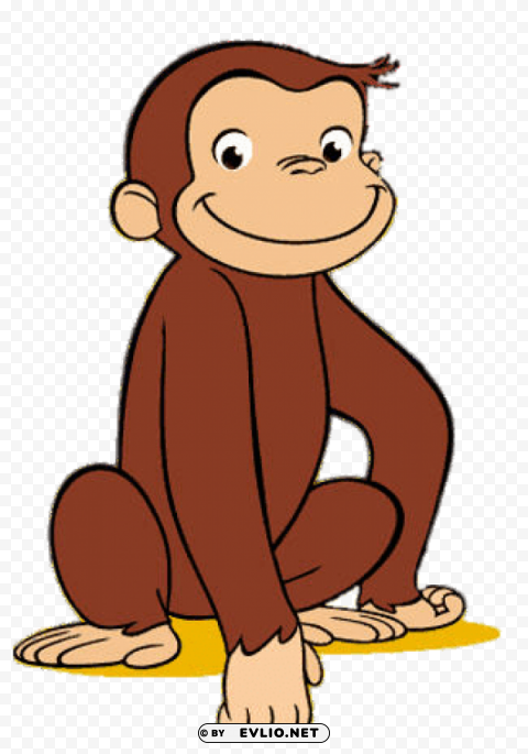 curious george resting on one hand PNG files with transparent canvas collection
