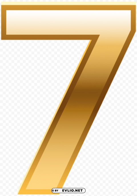 number seven golden PNG Graphic Isolated with Clear Background