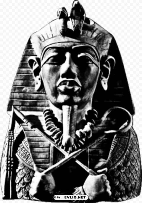Transparent background PNG image of black and white pharaoh Isolated Element with Clear PNG Background - Image ID 619cd377