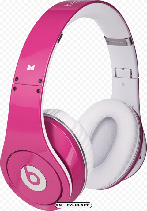 pink beat headphones PNG Image with Isolated Transparency
