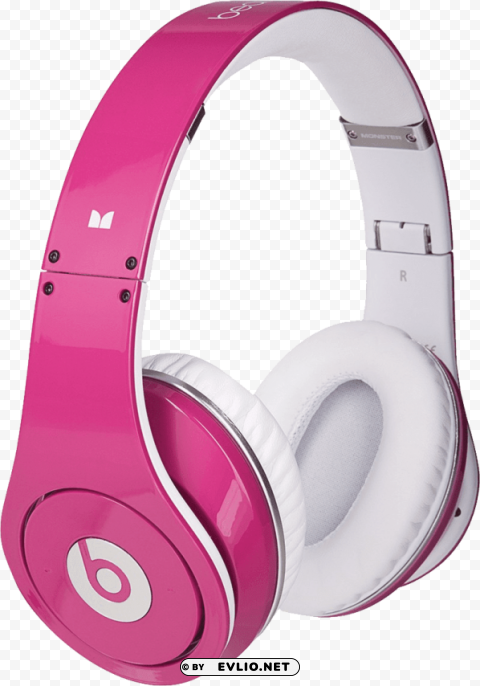 Clear pink beat headphones PNG Image with Isolated Transparency PNG Image Background ID 18d98b1e