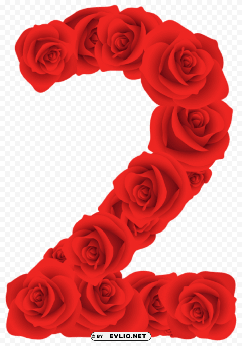 red roses number two PNG images with transparent canvas variety